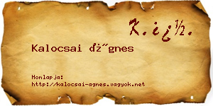 Kalocsai Ágnes névjegykártya