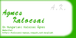 agnes kalocsai business card